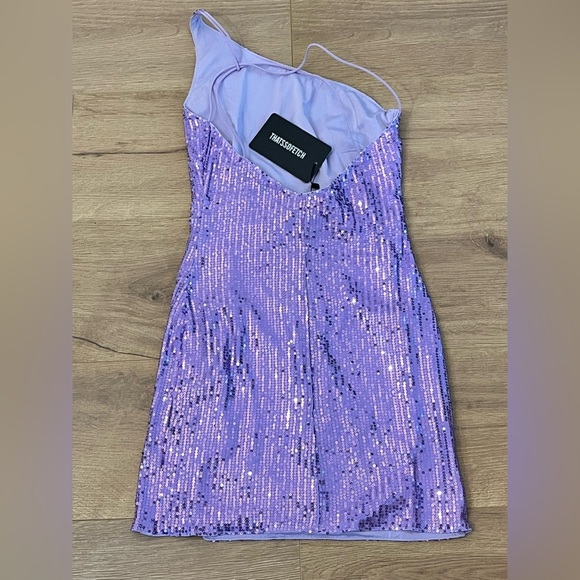 Thatssofetch | New Bethany bodycon mini sequin dress Women’s size 2 one shoulder - Picture 3 of 8